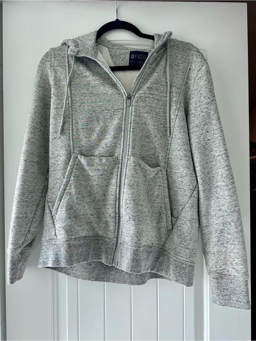 Figs On-Shift Full-Zip Hoodie Heather Gray - Heather Gray, Large